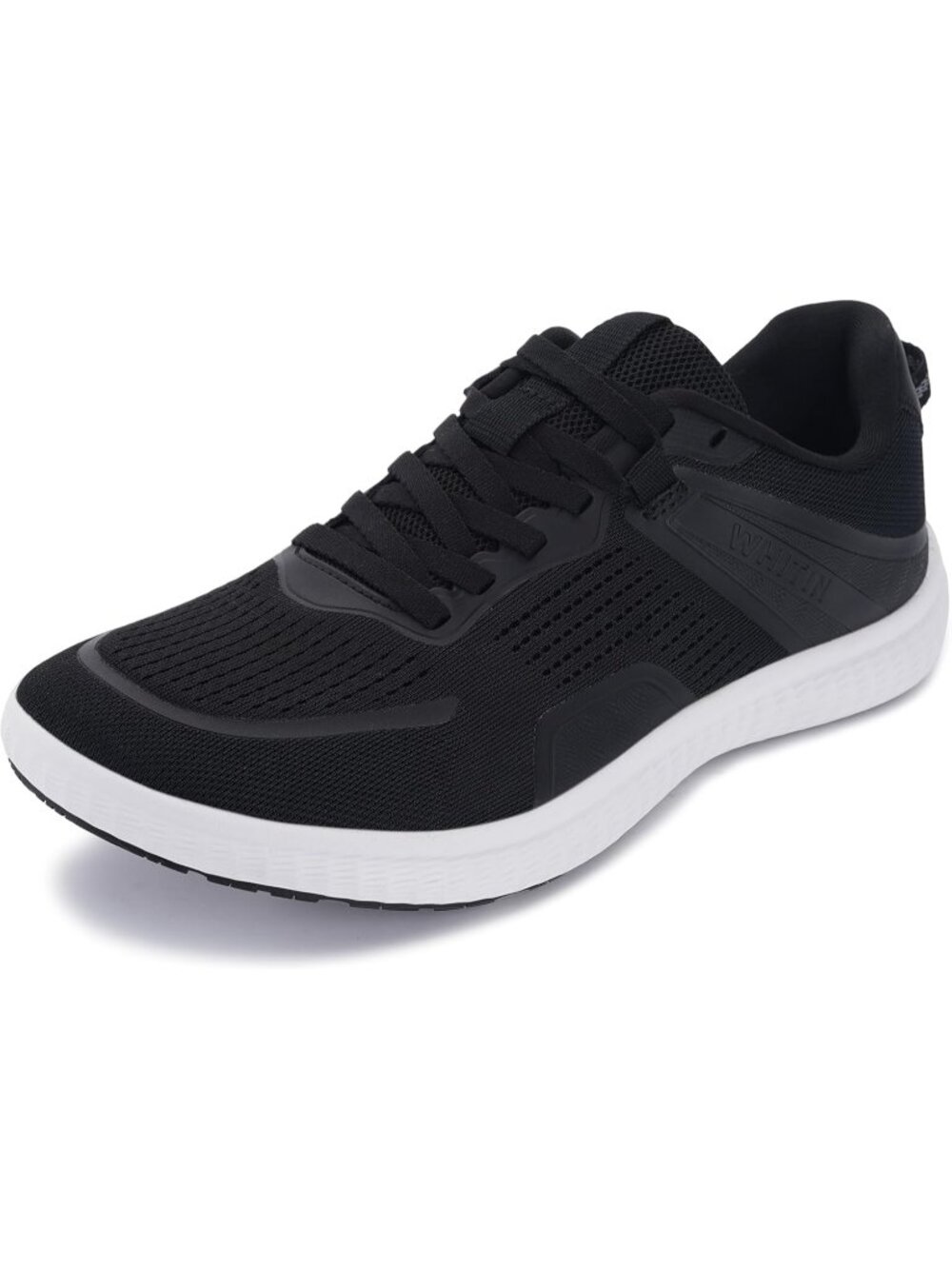 Men's Black Mesh Zero Drop Running Shoes + Wide Toe Box for Daily Runs Sneakers